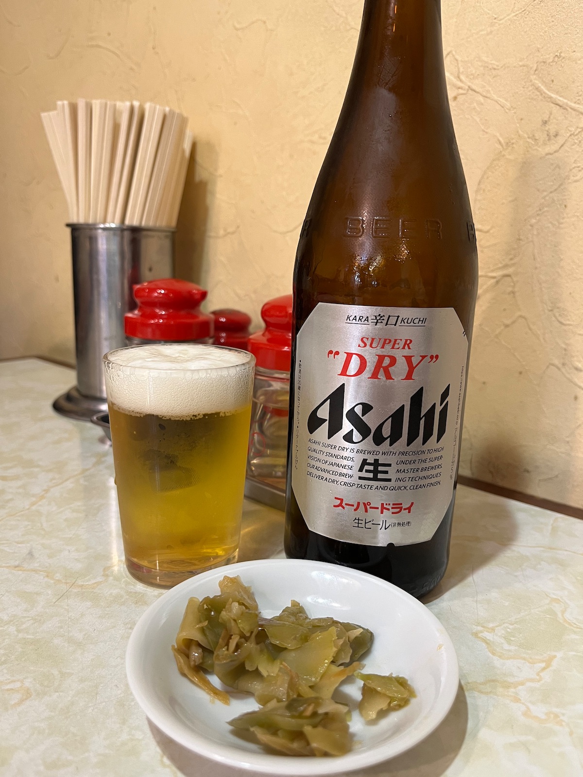 中華料理水新菜館ビール