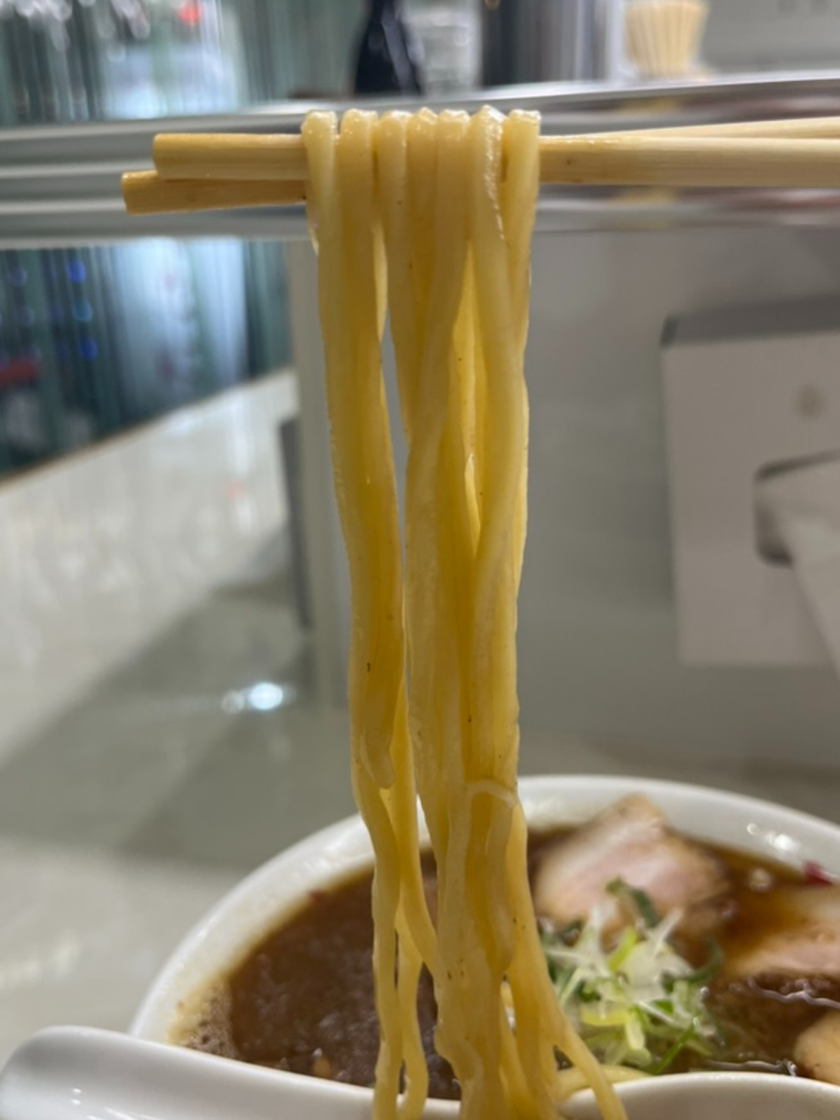 中華そばきくたに麺上げ