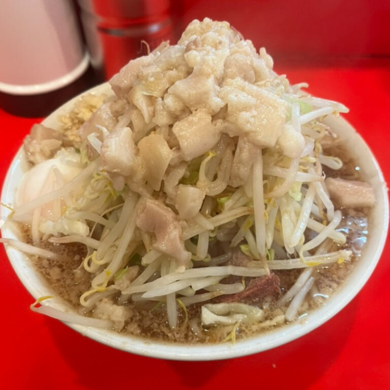 ラーメン二郎府中店小ラーメン温泉玉子