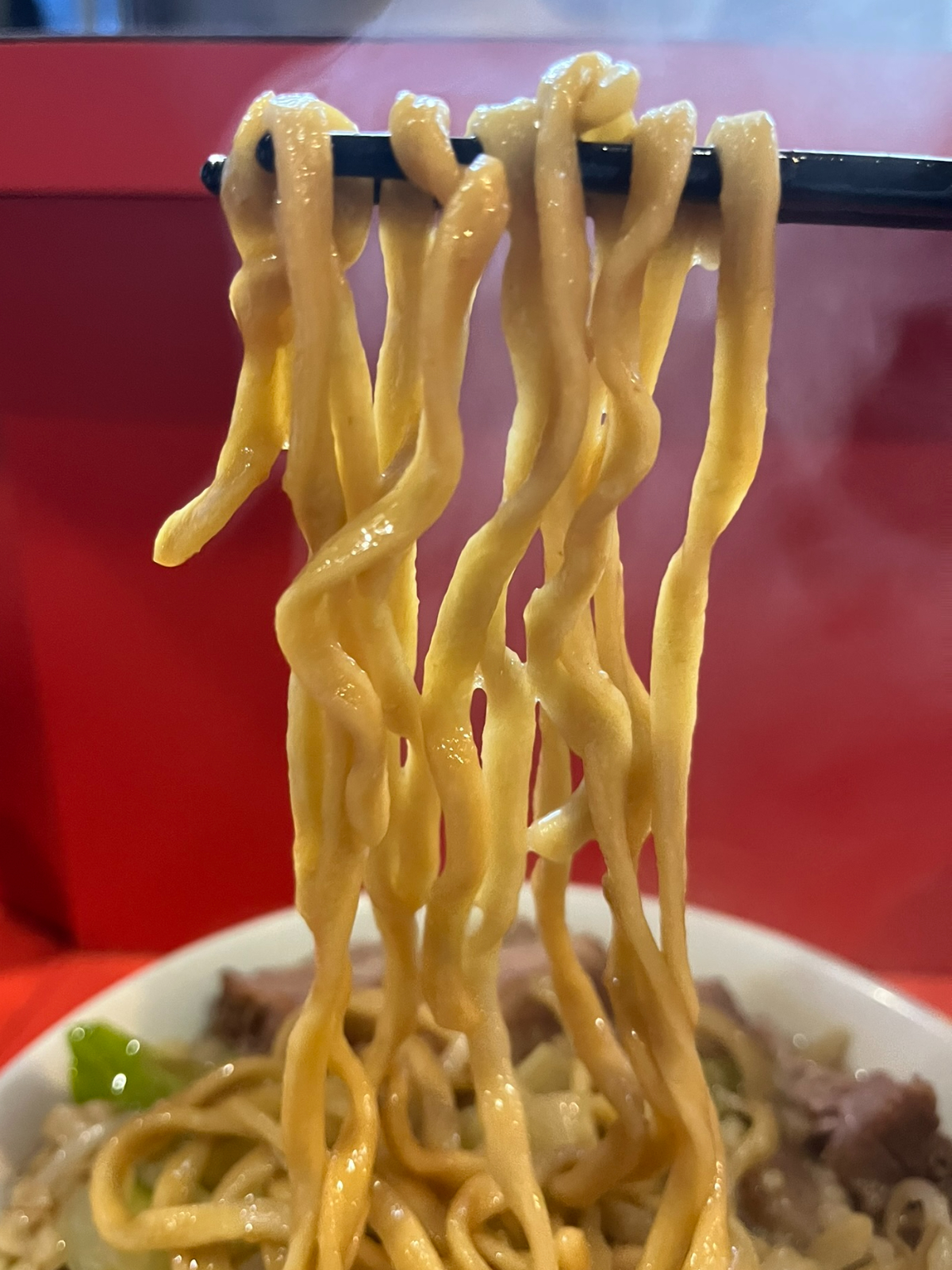 ラーメン二郎仙川店麺上げ