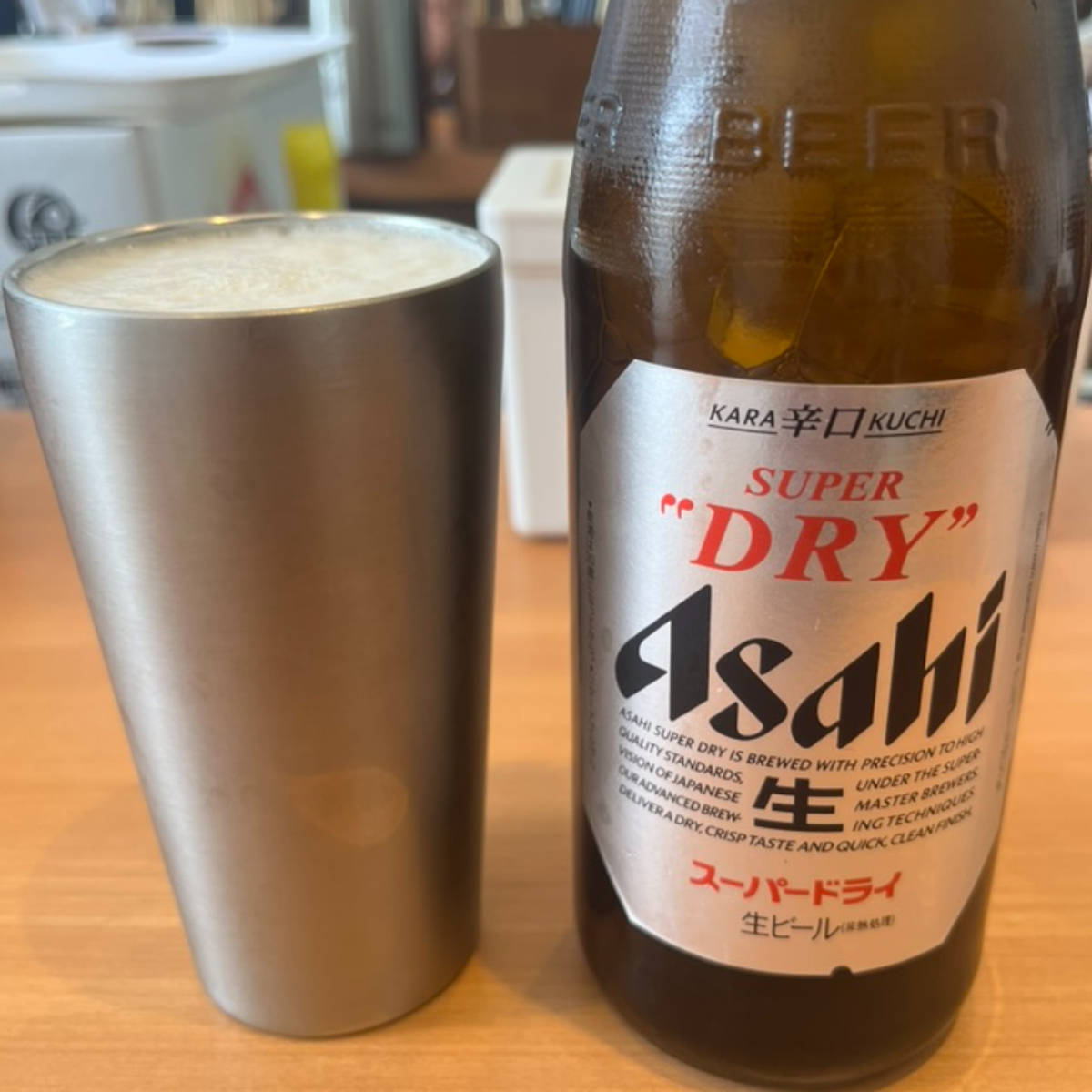 YOKOHAMA中華そばかみ山スーパードライ中瓶