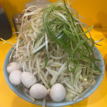 ラーメン二郎八王子野猿街道店2小ラーメンネギうずら