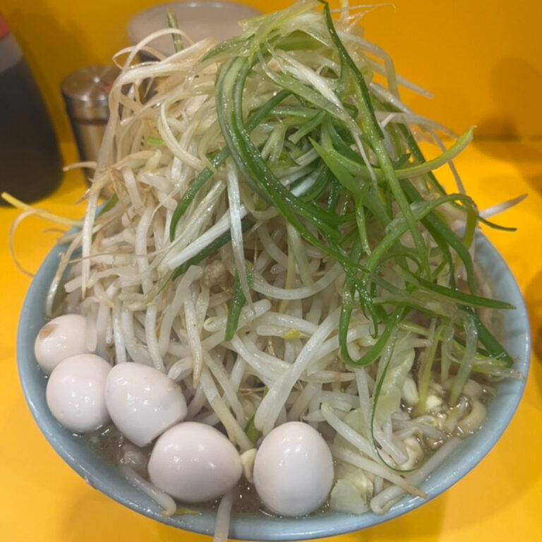 ラーメン二郎八王子野猿街道店2小ラーメンネギうずら
